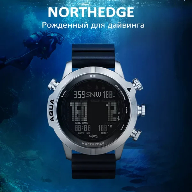 Altimeter Compass Watch - NORTH EDGE Erkek Profesyonel Dalış Bilgisayarlı