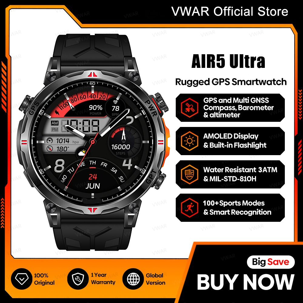 Watch Vs Smartwatch - VWAR Air5 Ultra GPS Akıllı Saat